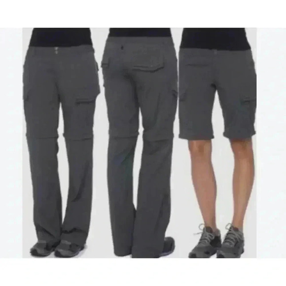 PrAna Sage Convertible Pants Women's 14 Charcoal Gray - Picture 1 of 12